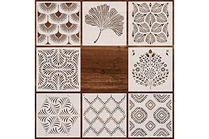 12 x 12 Inch Large Geometric Stencils Ginkgo Leaf Mandala Stencil