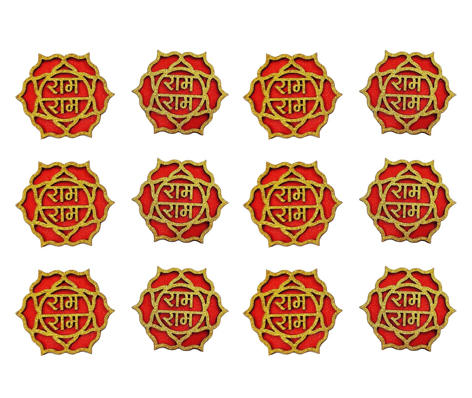 BITONA® Puja Sohn Soon Puja Ram Ram Wooden Tags Door Sticker Tags 6 Pairs self Stick(12 Piece) for Festival Specially Rakhi-image-12