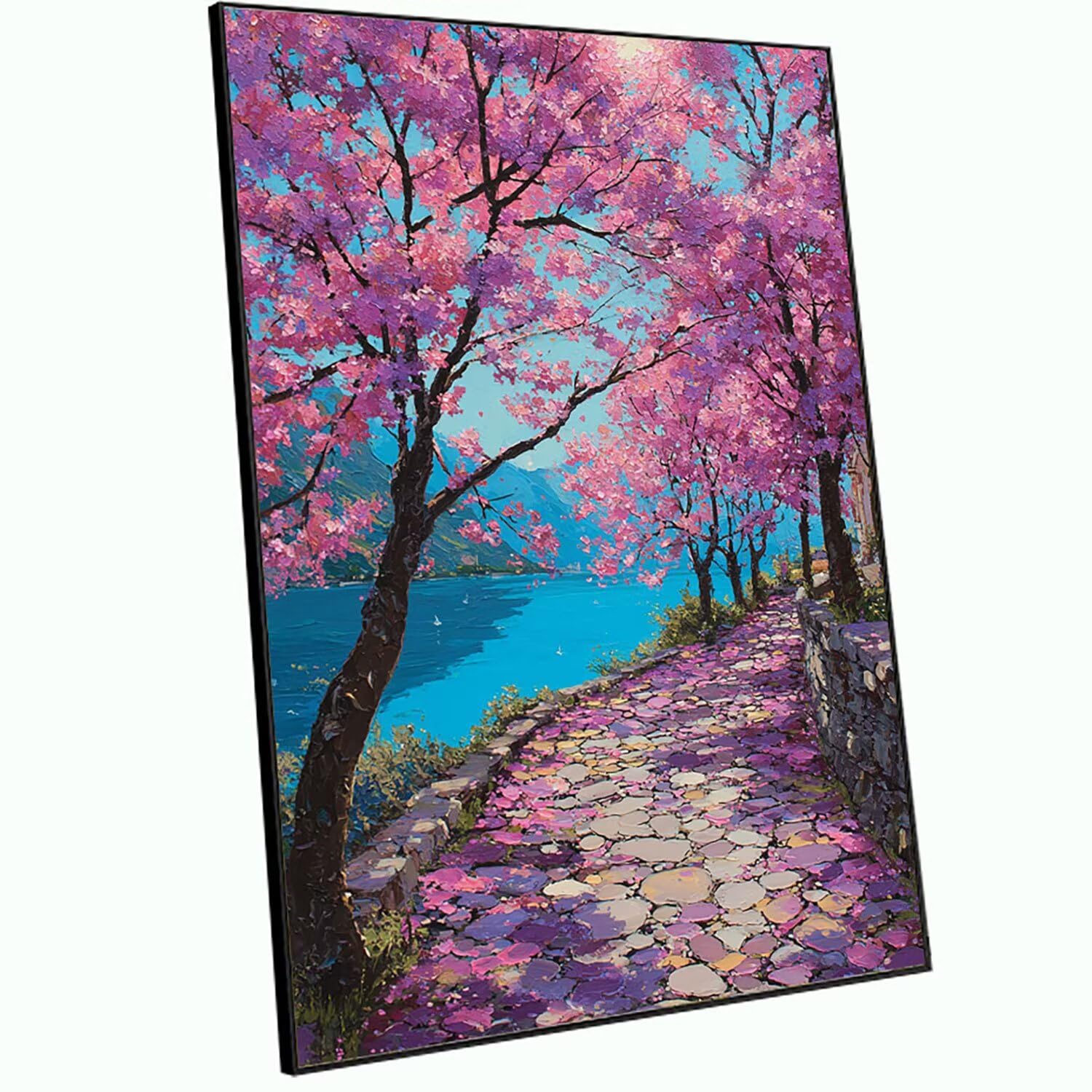 Malowanie diamentami Duże 90 x 60 cm Lake Diamond Painting Kompletny zestaw, DIY Pełne wiertło Mozaika Drzewo Mozaika Diament Malarstwo Diament Kryształ Sztuka Diamentowe Obrazy Kreatywne Koraliki Dla
