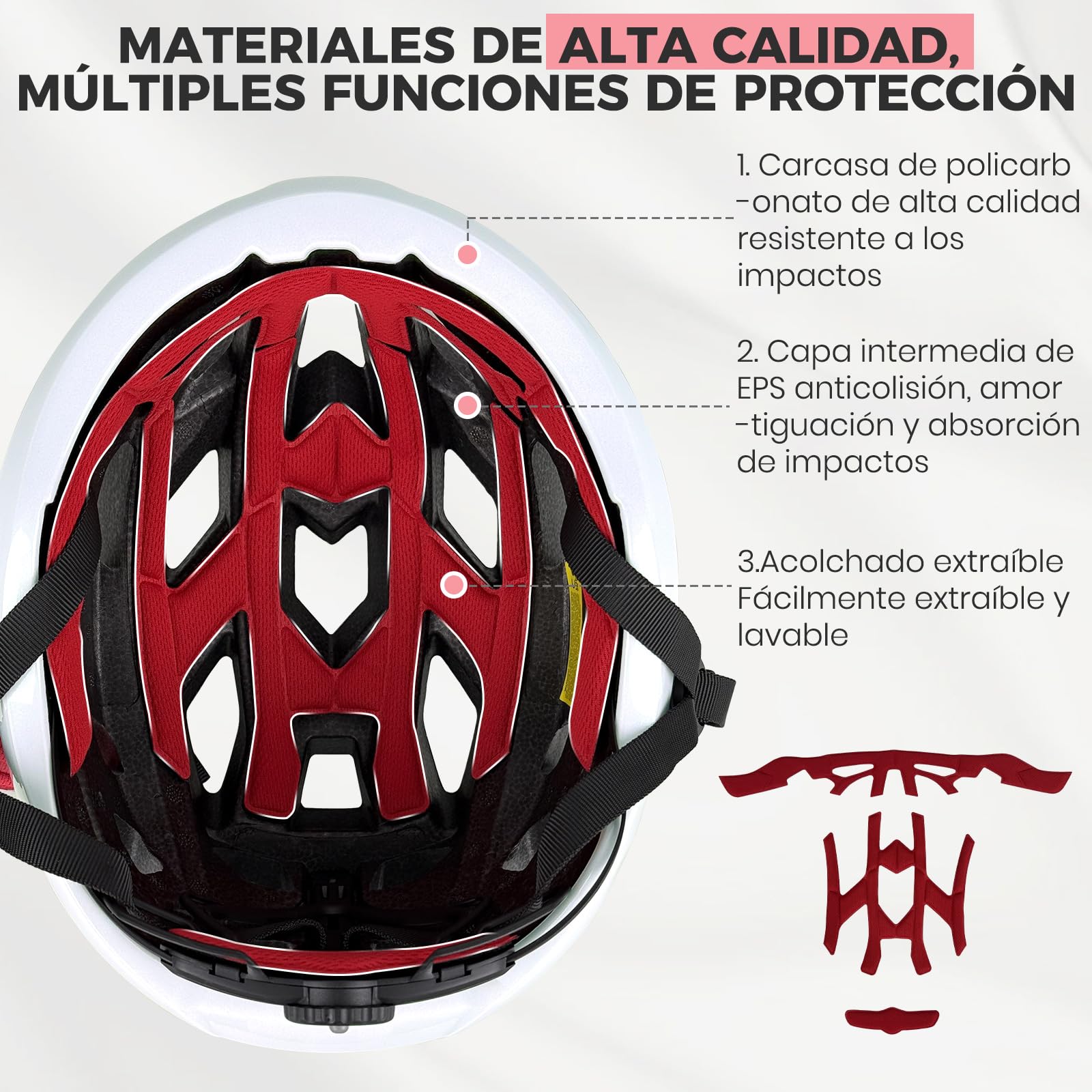 LeapBeast Casco de Bicicleta Adulto, Cascos de Bicicleta de Carretera, Casco MTB Hombre Mujer, Casco de Bicicleta Ultraligero, Transpirable y Perlado para Adultos Ajustable