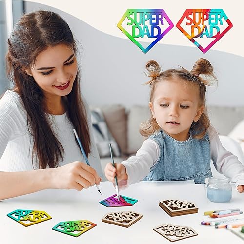 Miniatura 91 de Paquete de 50 rebanadas de madera pintables en blanco para colgar en forma de corazón natural para niños, manualidades, manualidades H-50 corazones