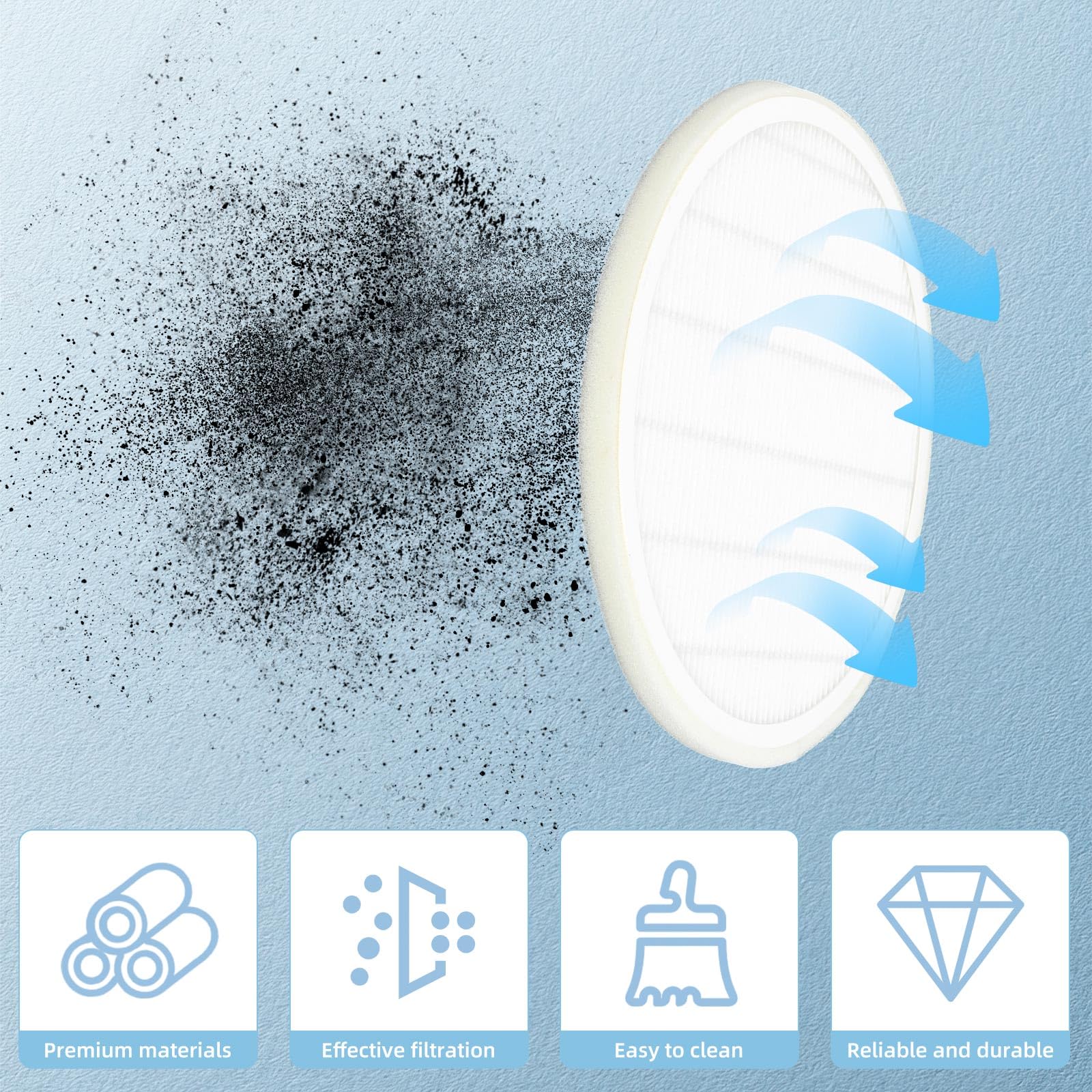 3pcs Nail Tech Dust Collector Replacement Filters, Reusable Dust Filter for Vacuum Fan Extractor Electric Suction Cleaner Machine, Compatible with SPro XC320J Supplies Accessories - Image 4