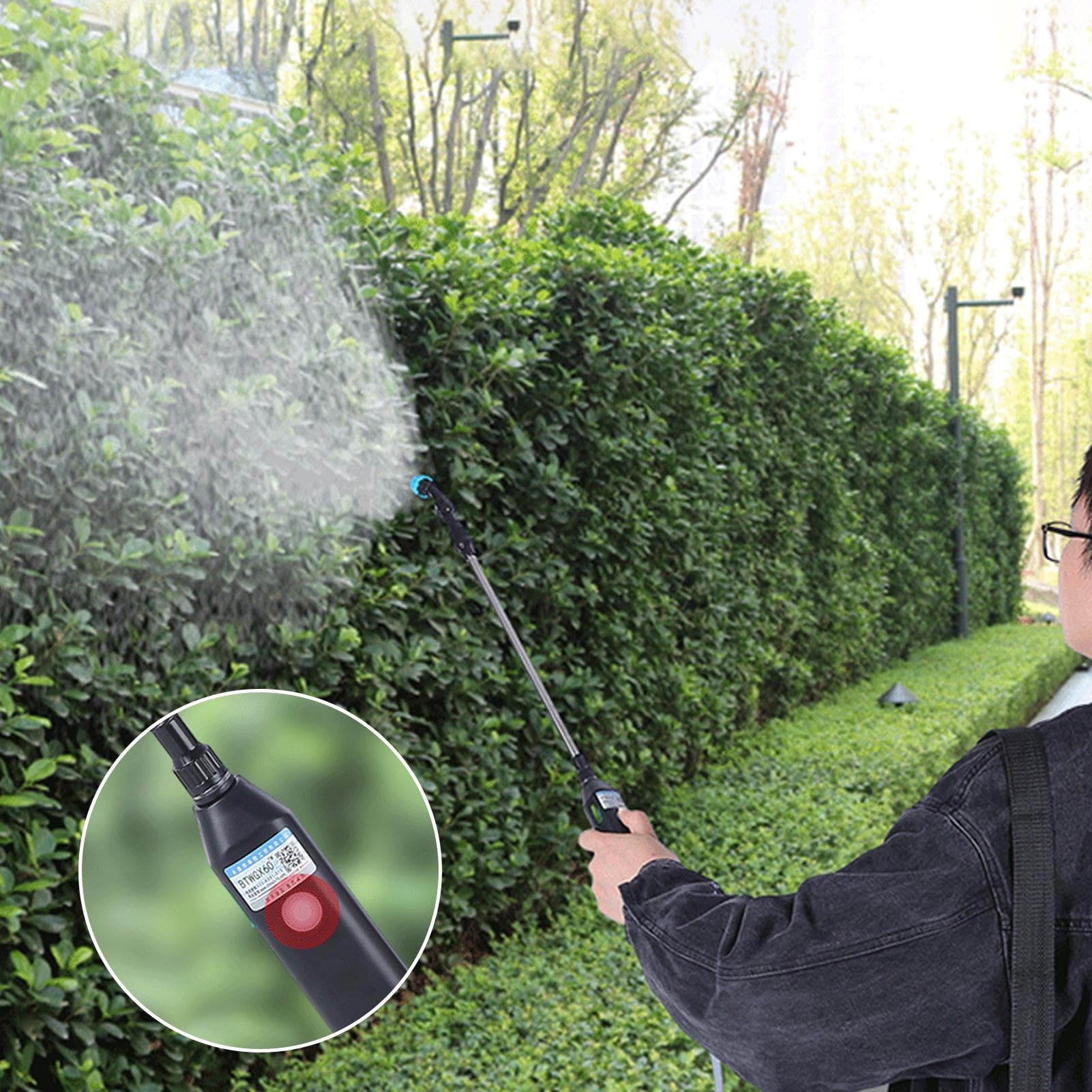 Spruzzatore elettrico da giardino - Spruzzatore portatile per prato | pompa a batteria | Manico ricaricabile USB, capacità serbatoio 5L, 3 pezzi regolabili per, tracolla per piante, cura della