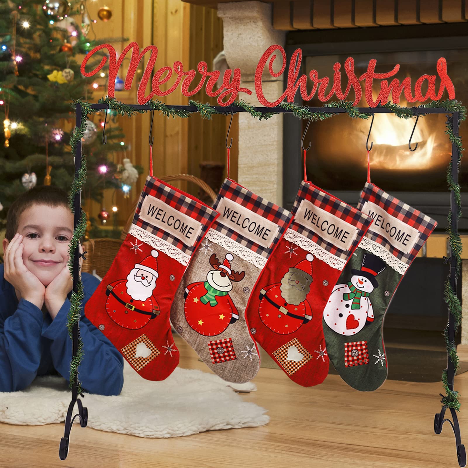 Lot De 6 Supports Pour Cheminée - Pour Accrocher Chaussettes De Noël Et Guirlandes Sans Perçage !