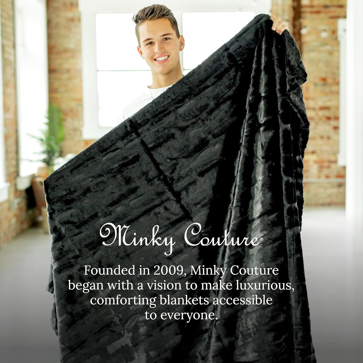 Minky Couture Sorbet Blanket - Ultra-Soft Throw for Silky Smooth Comfort - Premium Decorative Throw Blanket - Midweight, Breathable Fabric - Machine Washable Travel, Black - Image 8