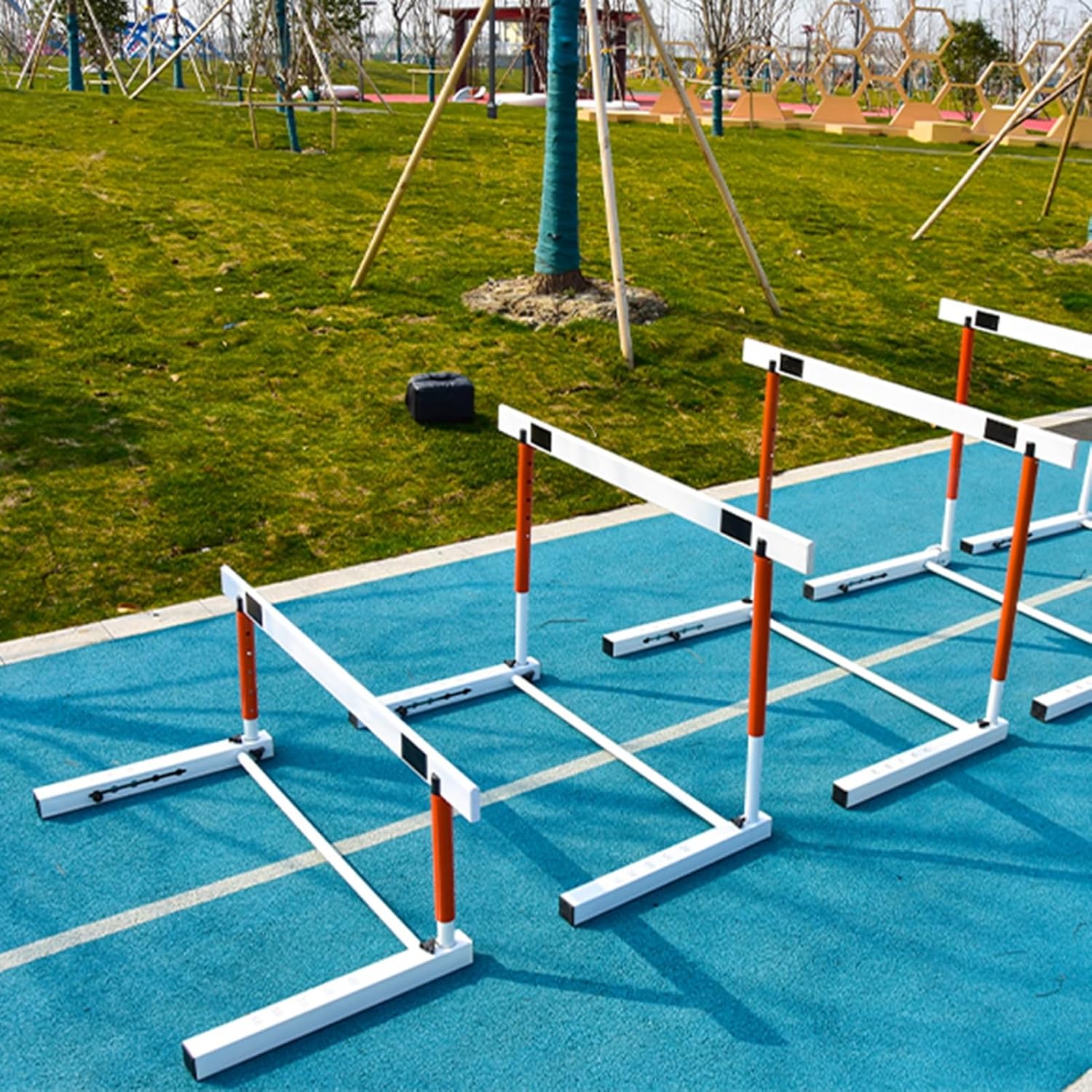 Hurdles Outdoor Football Training Equipment for Speed & Agility, Adjustable Athletic Jumping Drill Trainer, Sports Obstacles Pole for Kids/Adults