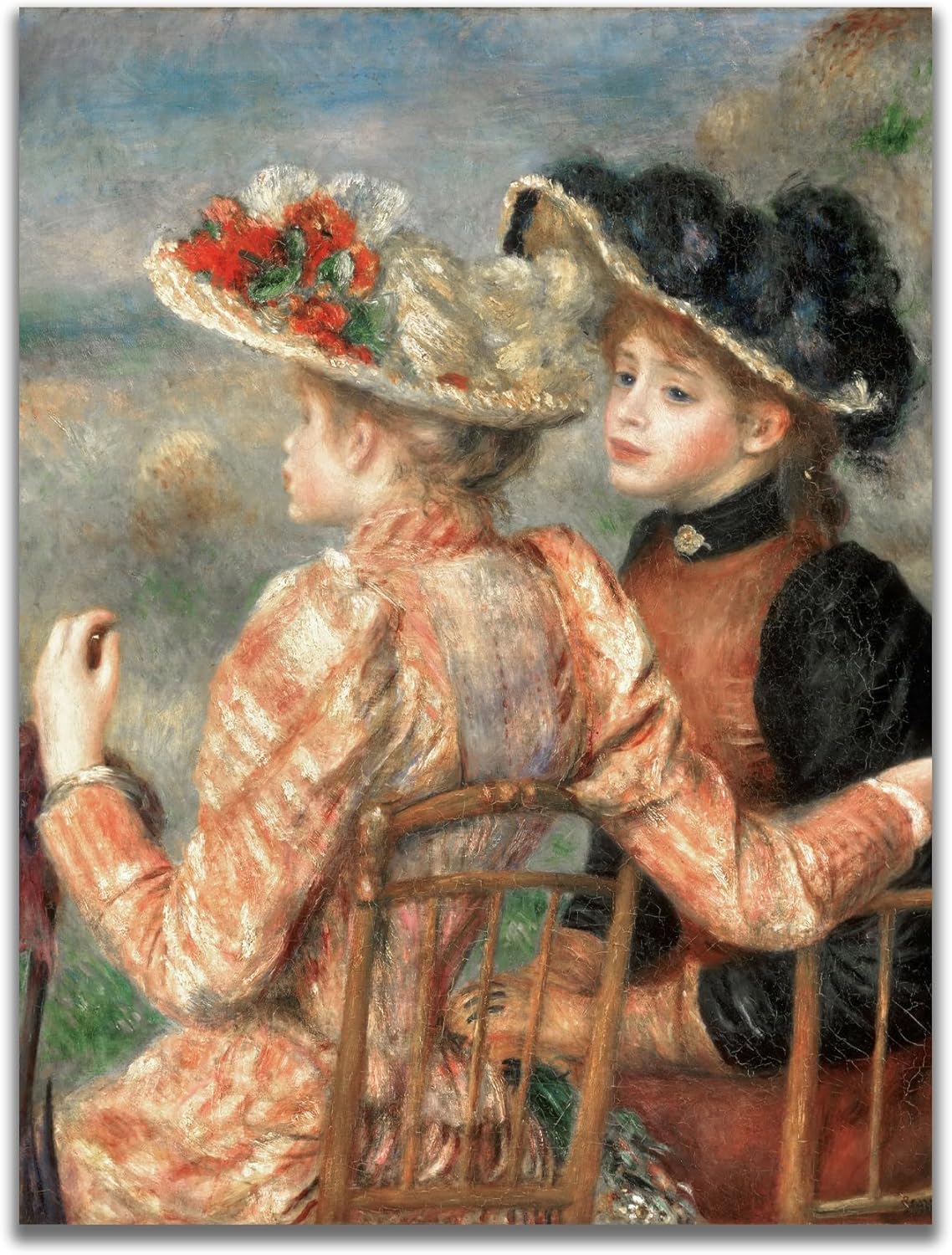 Waeta Rnvzx Pierre-Auguste Renoir Poster Two Girls Canvas Painting Vintage Wall Art Pierre-Auguste Renoir Prints For Home Decor Picture 50x70cm No Frame