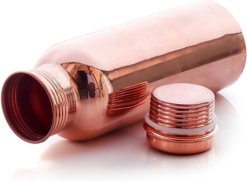 Miniatura 7 de Plan Design - Botella de agua de cobre puro  Botella de agua a prueba de fugas sin costuras para el hogar, oficina, hotel, viajes y regalos, bebe