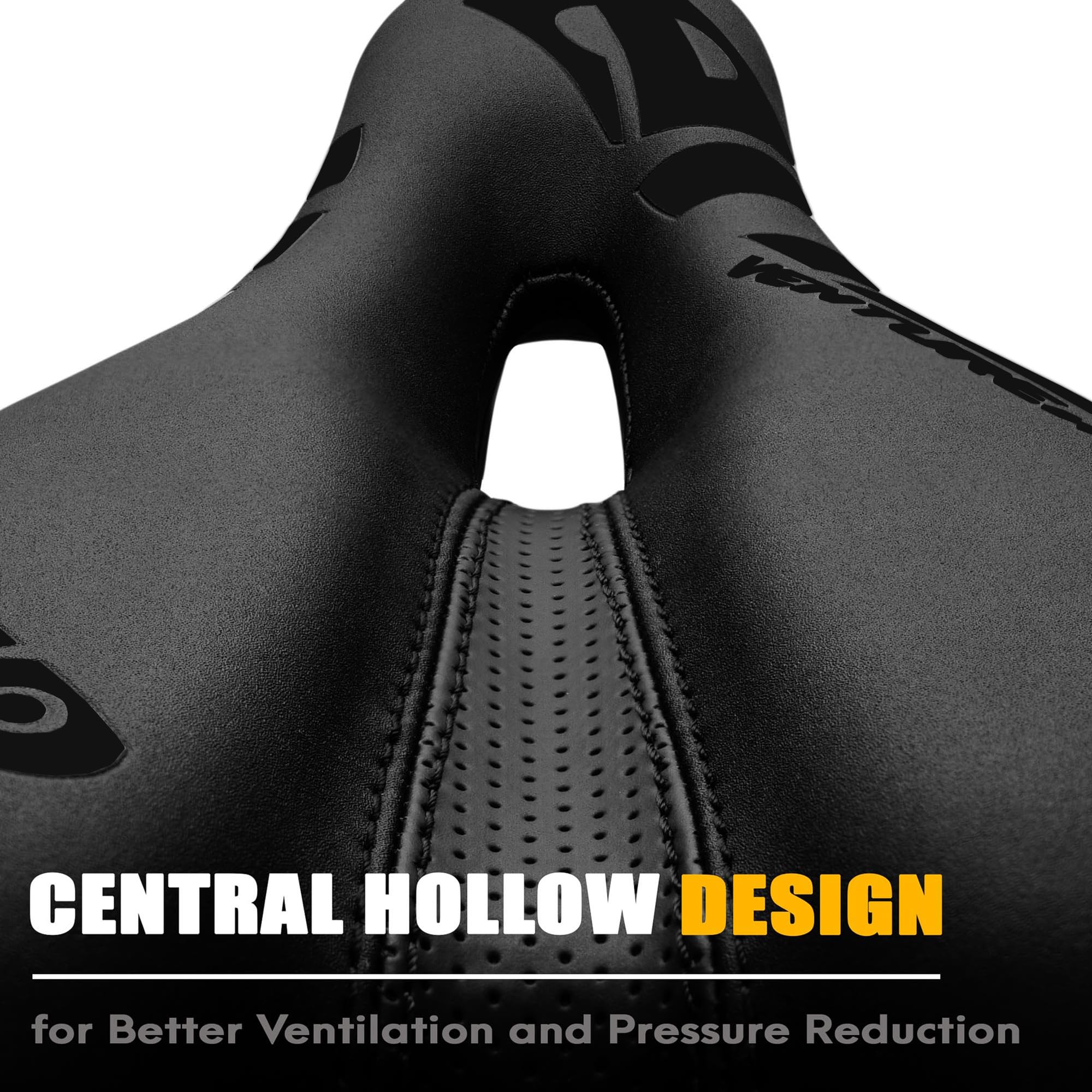 Venzo Asiento cómodo para bicicleta – para MTB, carretera, ejercicio, senderismo, plegable, híbrido y Cruiser – XC asiento en negro
