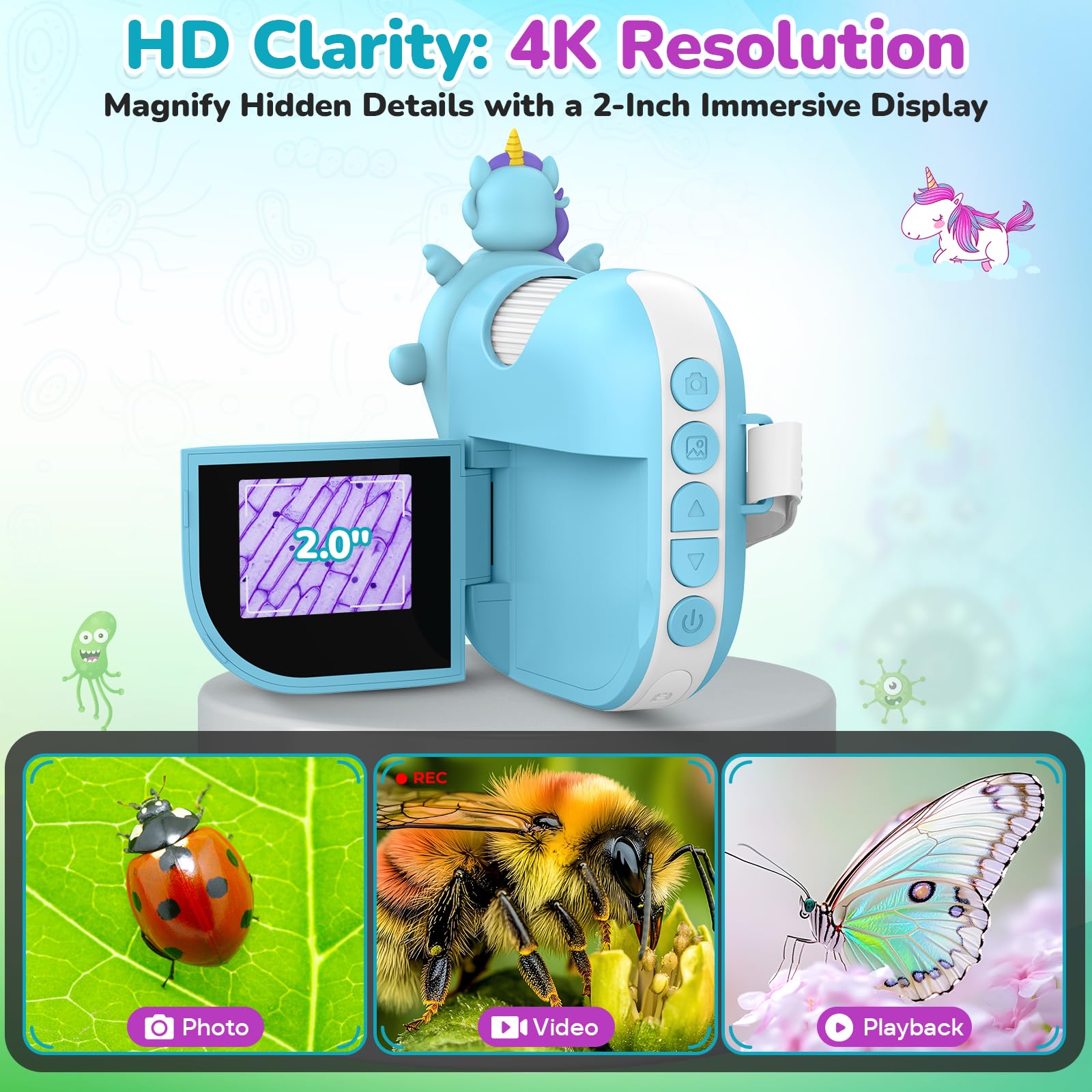 【yunn⭐︎kids LIFE】KOKEI HI-SCOPE Amazon.com: BEBANG 1000X Handheld Microscope for Kids - 4K 2.0