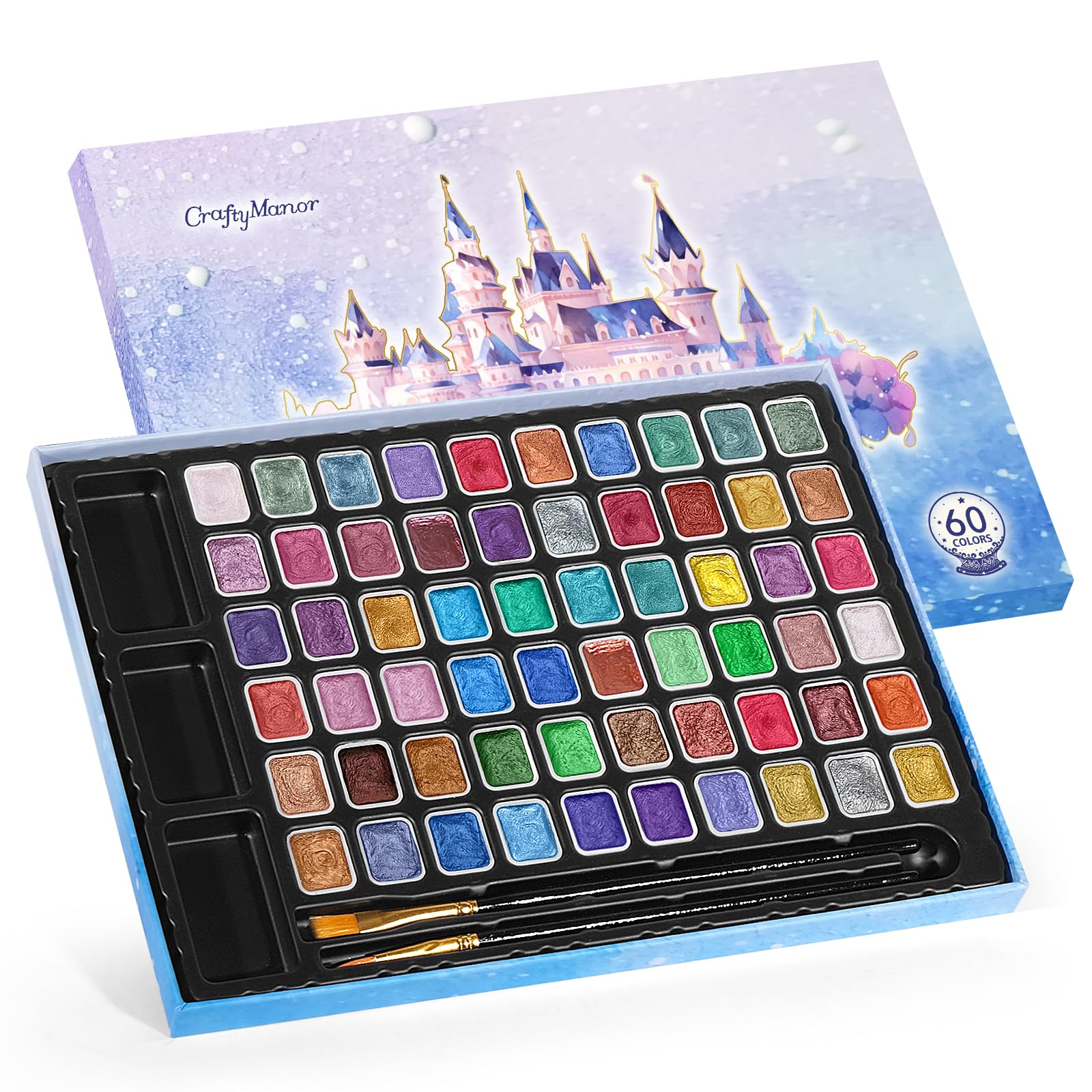 Shifting Watercolor Paint Set - 20 Colors, Metallic & Glitter -13