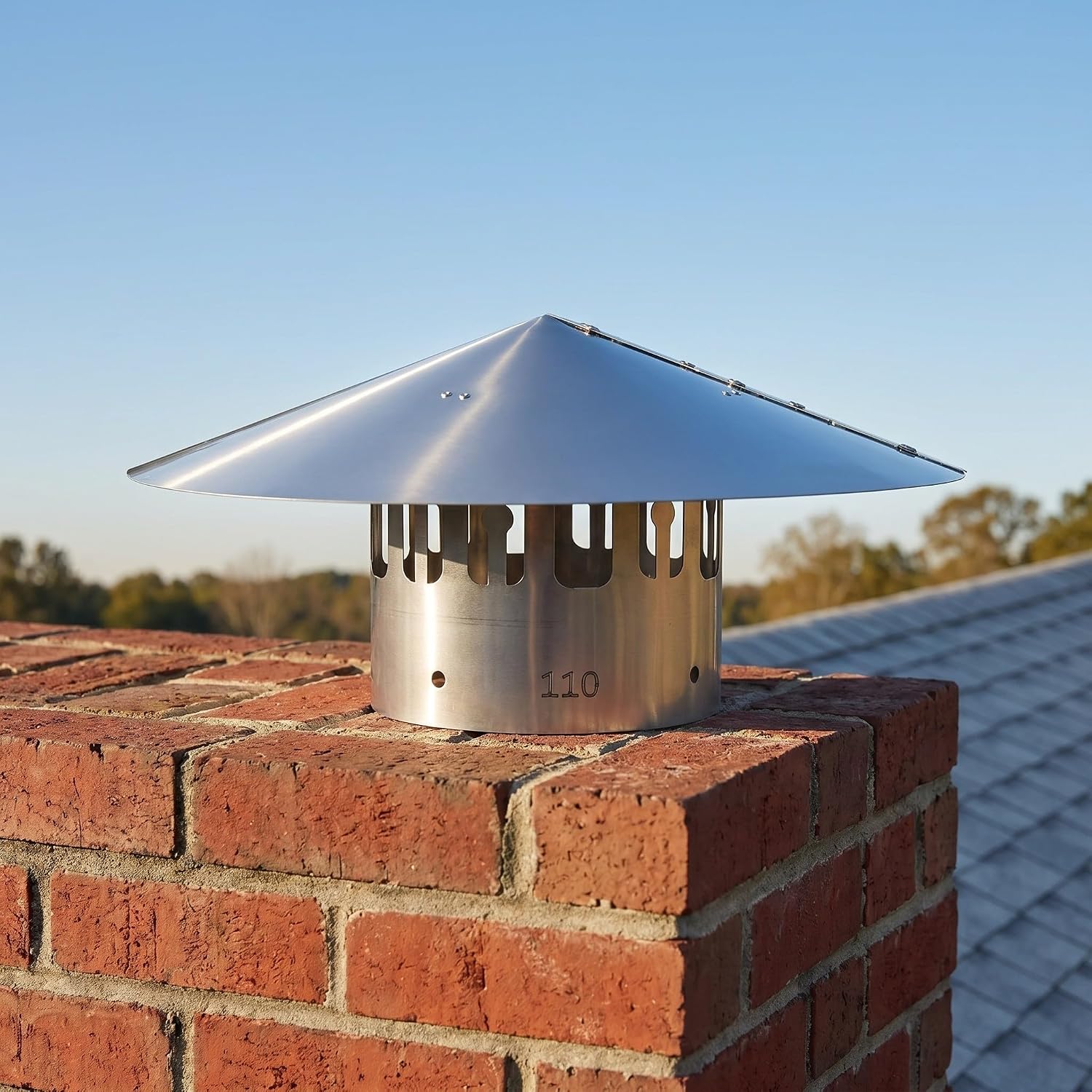 Levemolo Stainless Steel Chimney Cap for Stove and Fireplace Exhaust System, 6.3 Inch Round Cone Shape with Tapered Top, Blocks Rain and Enhances Natural Draft, for Roof Ventilation