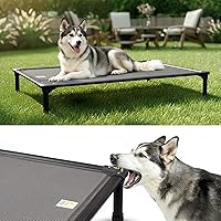 Sytopia 47" XL Elevated Outdoor Dog Bed for Large Breeds - Chew-Proof Aluminum Frame, Breathable Teslin Mesh, 260lb Capacity, Non-Slip Feet