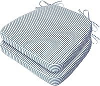 Vista 90 de AAAAAcessories - Cojines para silla en forma de D, 2" de espesor, almohadillas para sillas de comedor con lazos y removibles, cubierta lavable a