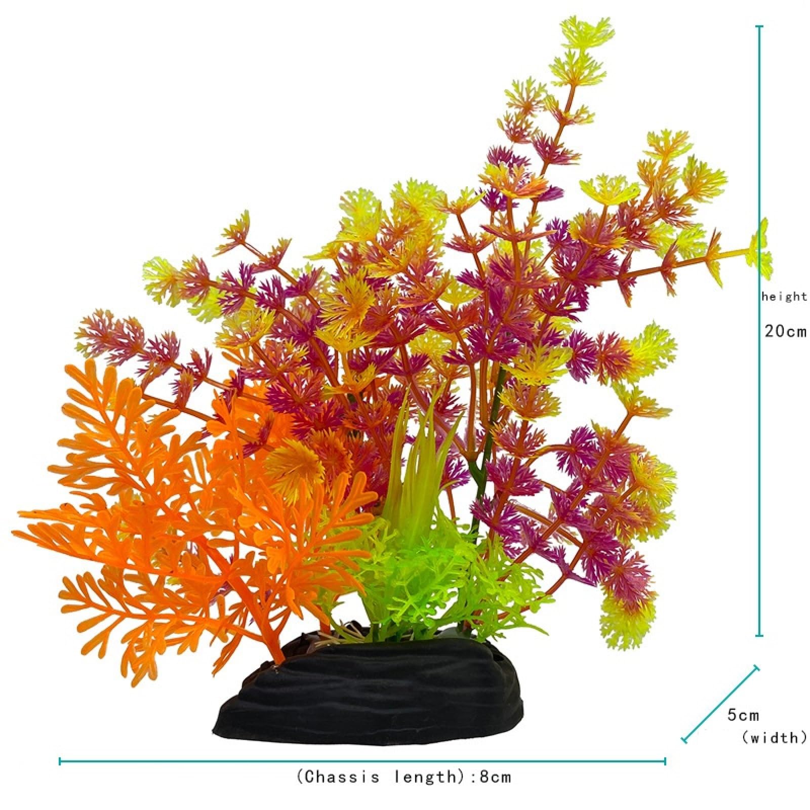 Adornos Artificiales de plástico for Plantas acuáticas, Accesorios simulación for pecera, 3 Piezas F