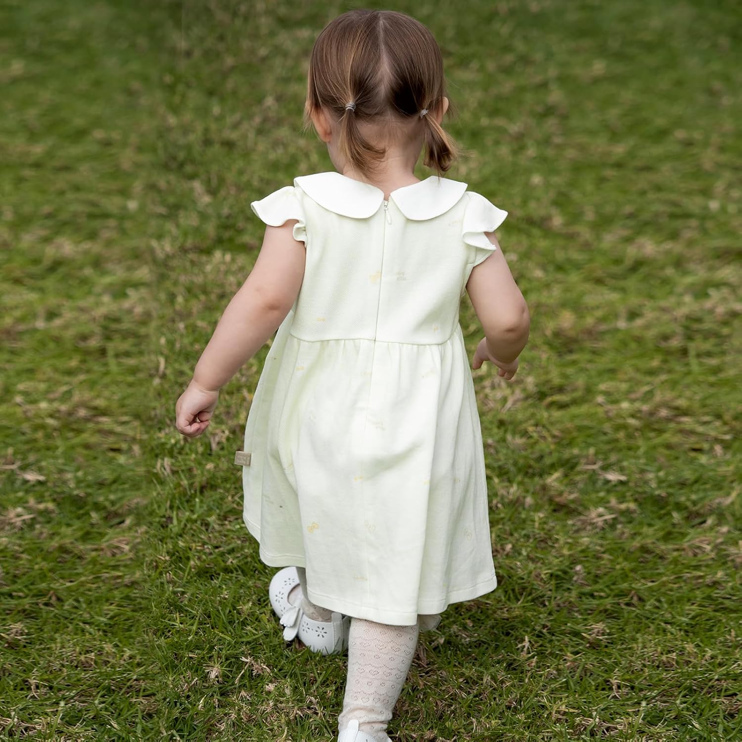 DAVE&BELLA Toddler Girls Summer Dress Ruffle Sleeve Cotton Sundress with Rabbit Easter Dress Party School Casual Playwear - Image 3