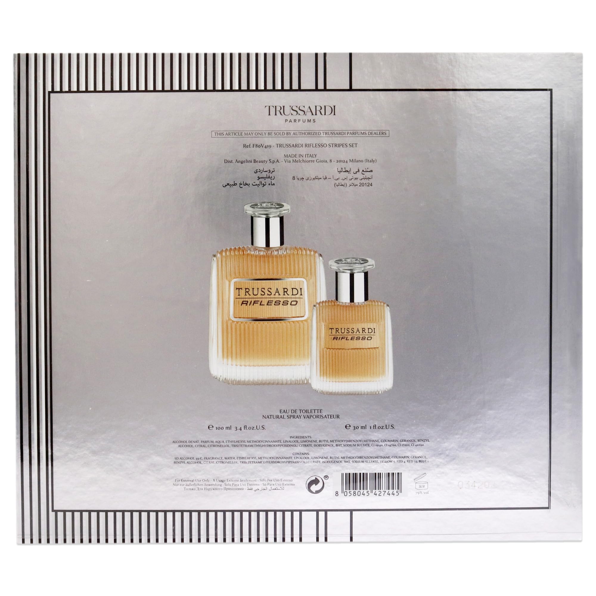 Trussardi Trussard Set Riflesso (Eau de Toilette Spray, 100 ml+Eau de Toilette, Spray, 30 ml), 130 ml