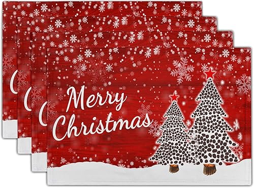 Miniatura 9 de Juego de 4 manteles individuales de gnomos de Pascua, decoración de primavera y Pascua, 12 x 18 pulgadas, manteles individuales a cuadros azules