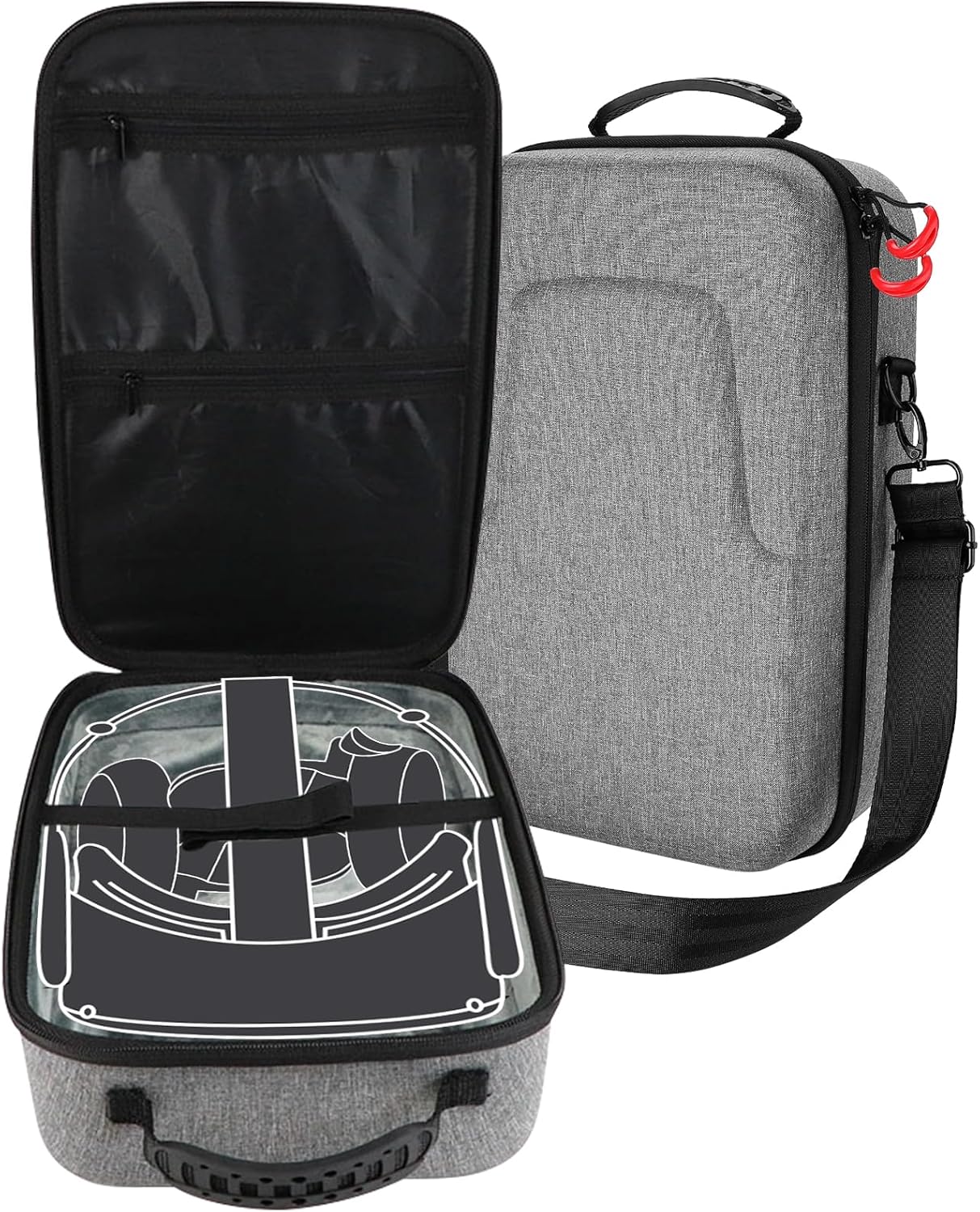 ProCase Hard Travel Case Compatible for Meta Oculus Quest 2/Oculus Quest VR Gaming Headset and Controllers Accessories, Shockproof Hard Shell Carrying Storage Bag -Grey ProCase Hard Travel Case Compatible for Meta Oculus Quest 2/Oculus Quest VR Gaming Headset and Controllers Accessories, Shockproof Hard Shell Carrying Storage Bag -Grey