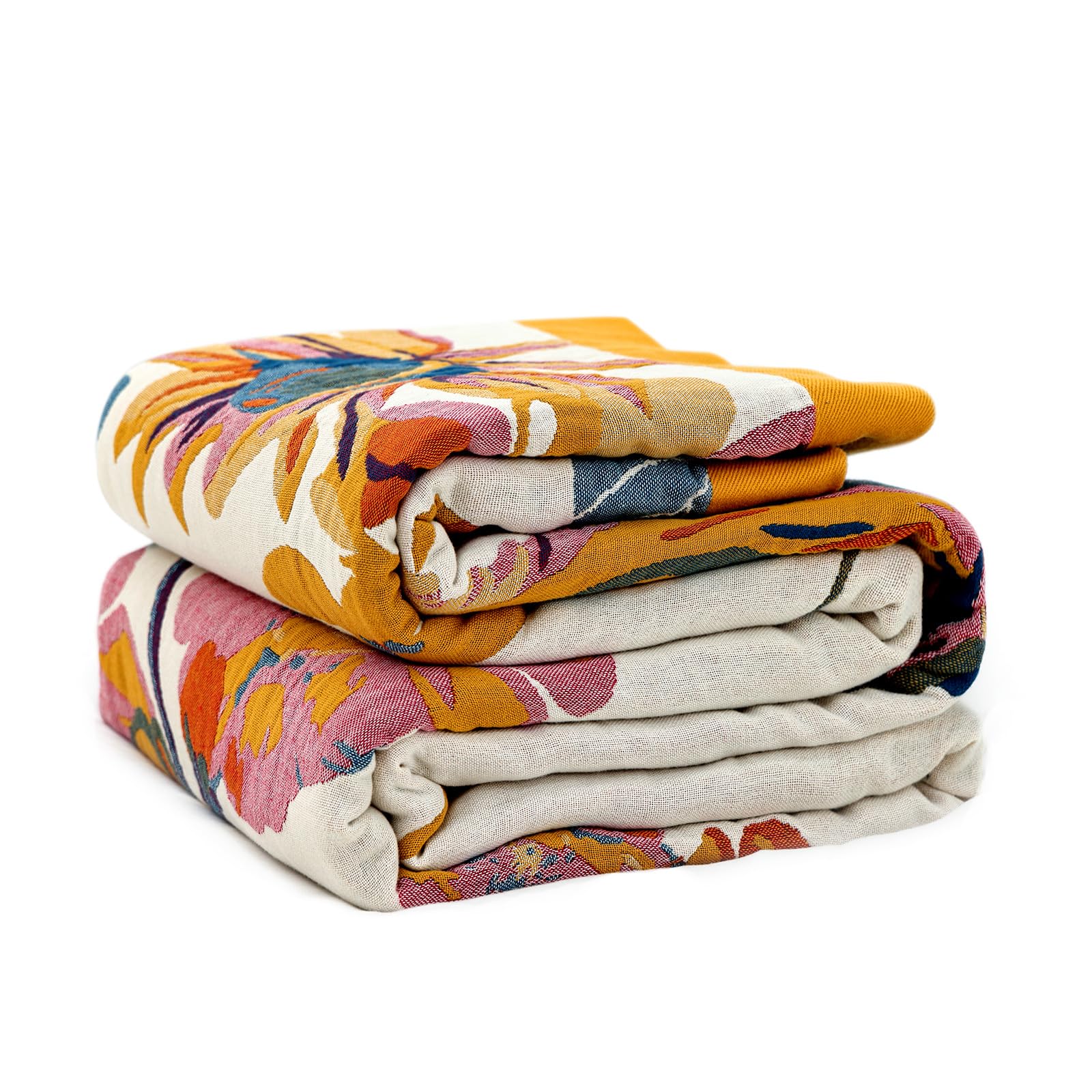 LUTBM Boho Throw Blanket for Couch 50"x60", 100% Cotton Fall Bed Blankets