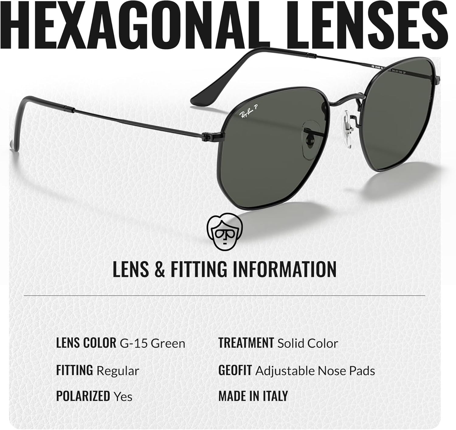 Ray-Ban RB3548N HEXAGONAL FLAT LENSES Square-Round Shaped Sunglasses for Men & Women with Official RAYBAN Eyewear Kit - Image 4