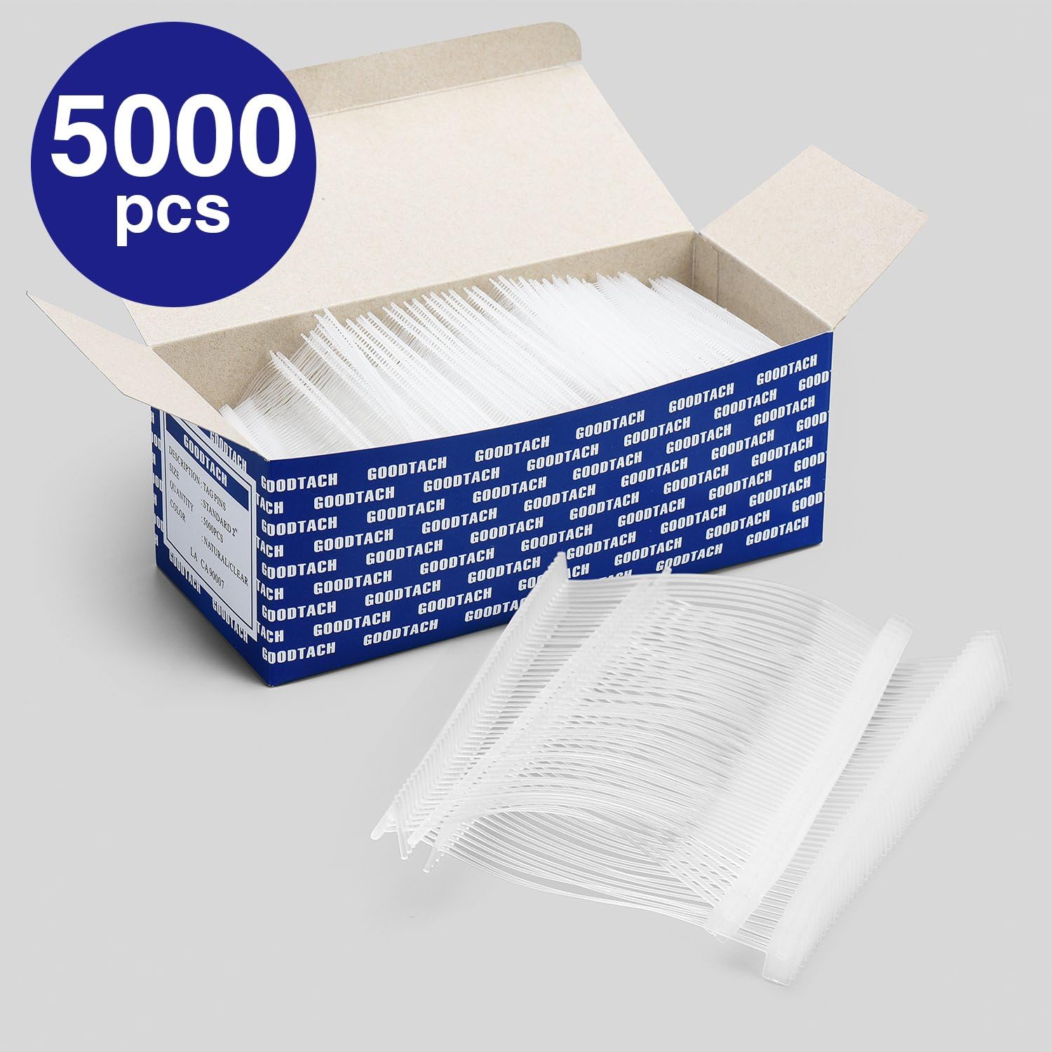 2" Tag Pin Standard Attachments- 5,000 pcs, 50/Clip. for Use with All Sinfoo Brand Standard Tagging Guns. Compatible for Use with Other Standard Tagging Guns.