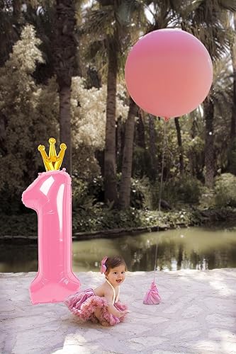 Miniatura 6 de 40 Inch Number Balloon 0-9(Zero-Nine) with Crown, Big Size Happy Birthday Balloon, Foil Helium Big Number Balloon for Birthday Party,Wedding,
