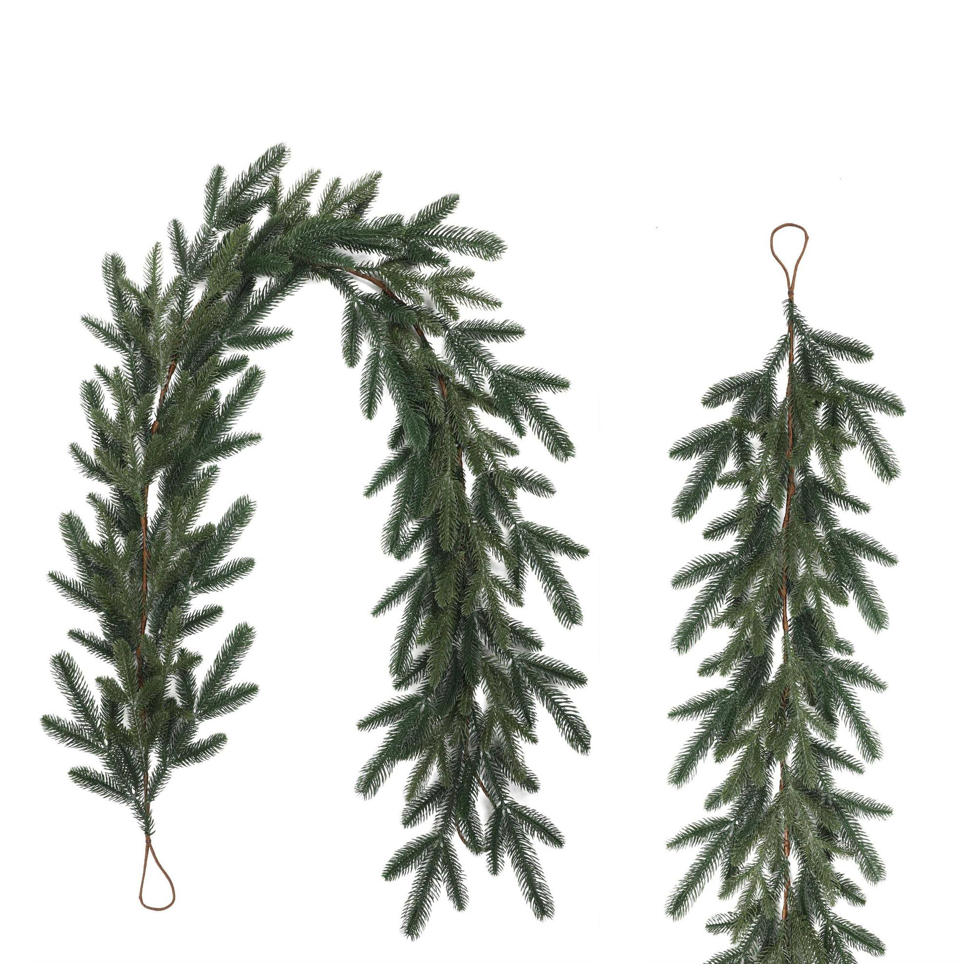 2 Stück Weihnachtsgirlande, Tannengirlande, Kieferngirlande für Weihnachtsdeko Innen und Außen, Treppengeländer & Türrahmen (Modell 3,180 cm)