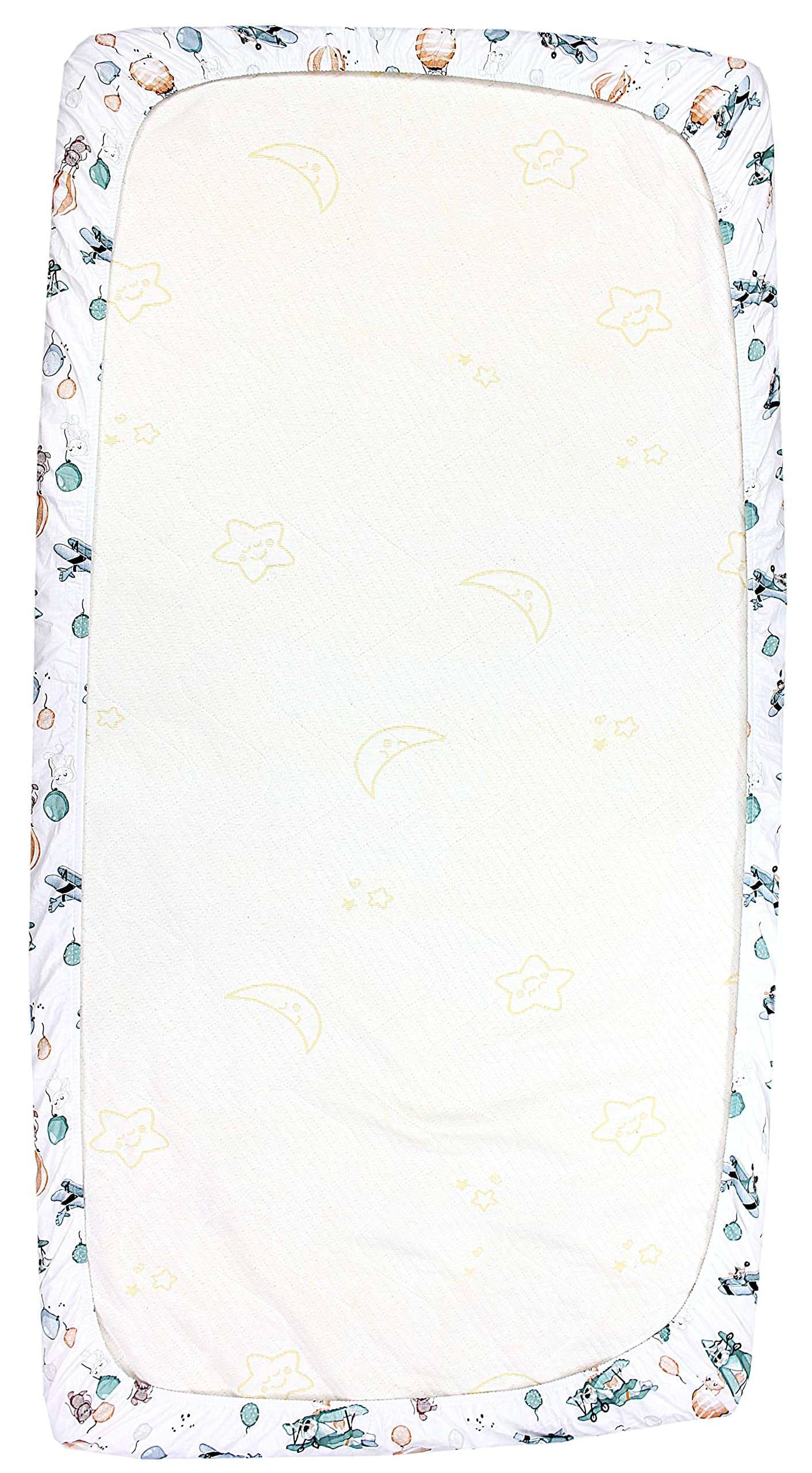 TupTam Lenzuolo per Bambini Bambino Confezione da 2, Volpi su un aereo/Verde, 90 x 200 cm - 5