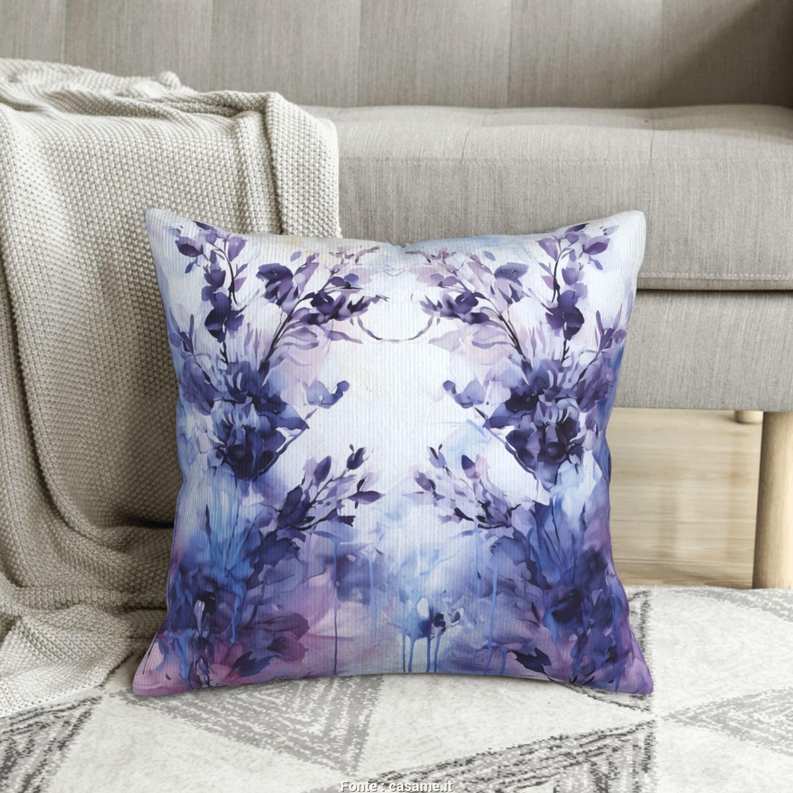 Housse de coussin lavourd côtelé haut de gamme motif abstrait 45cm
