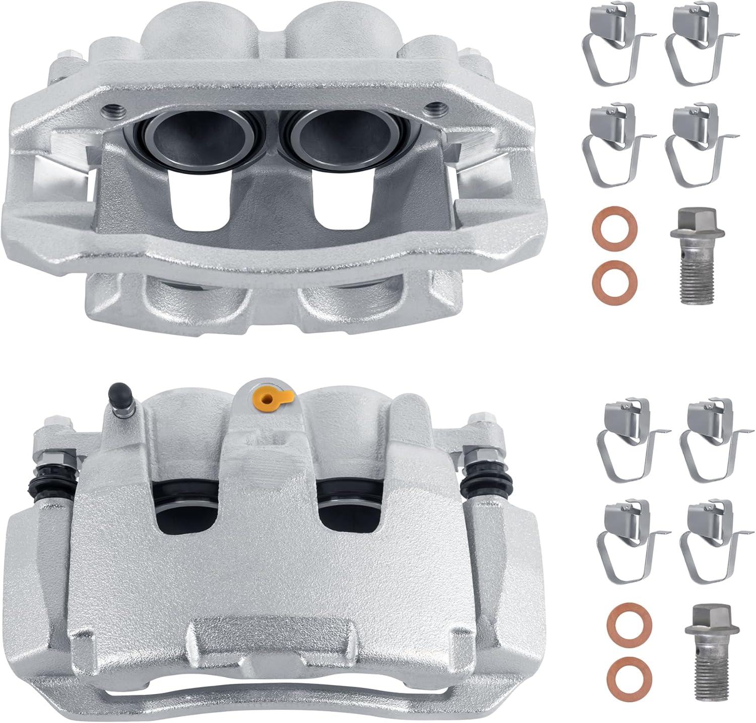 2 Front Disc Brake Calipers Assembly with Bracket Compatible with 2007-2009 Chrysler Aspen, Compatible with 2011-2018 Ram 1500, Compatible with 2007-2009 Dodge Durango 18B5055 18B5054