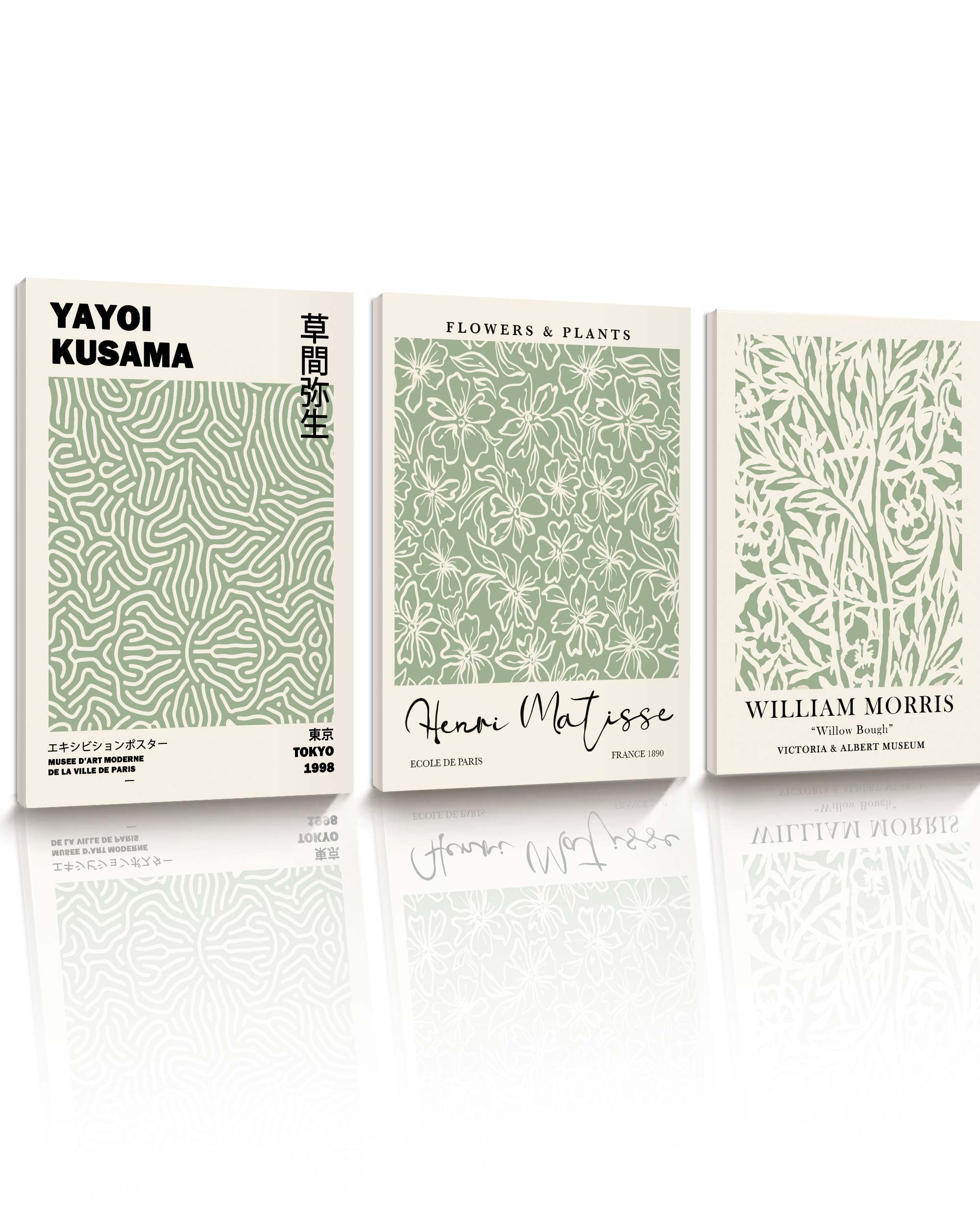 Stampe artistiche Matisse verde salvia, poster astratto, poster minimalista per donne, linee del corpo con foglie, decorazione da parete (20,3 x 25,4 cm, senza cornice
