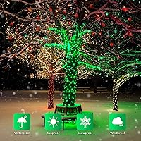Vista 4 de JMEXSUSS Paquete de 4 luces solares de Navidad verdes, 400 luces LED solares de 132 pies para exteriores, impermeables, 8 modos de alambre de cobre