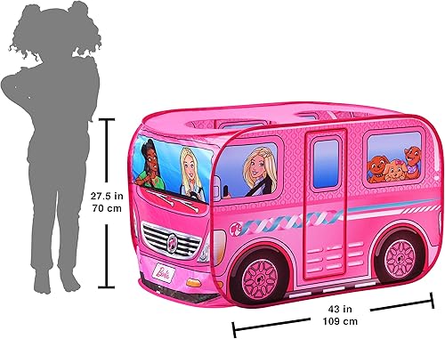 Miniatura 6 de Barbie Camper Pop Up Play - Tienda de campaña grande de castillo de princesa para niñas | Se pliega para un fácil almacenamiento con bolsa de