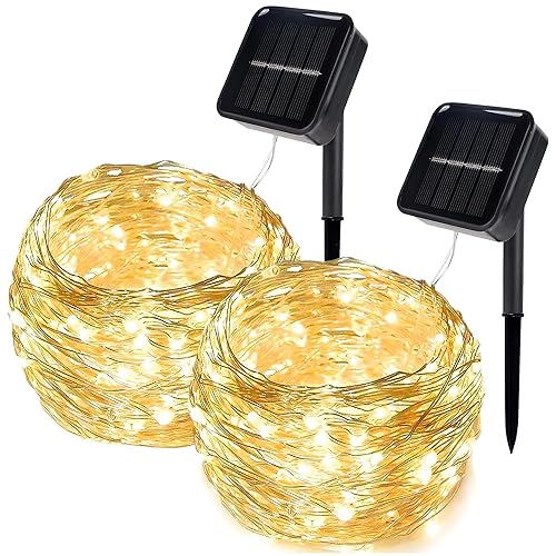 Solar Outdoor String Lights 2Pack Extra Long 131FT 400 LED