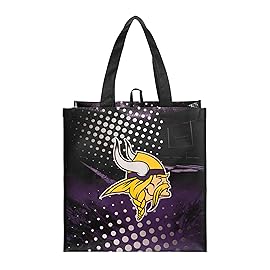FOCO Minnesota Vikings NFL 4 Pack Reusable Shopping Bags, team color, one size