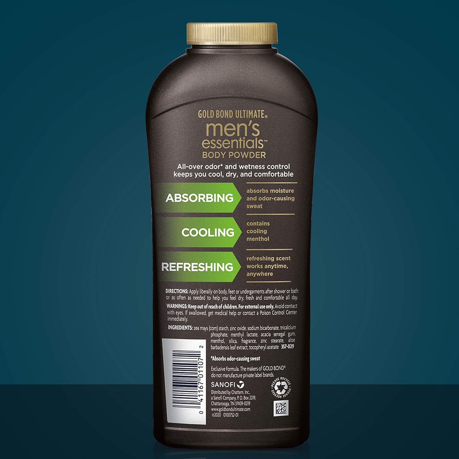 Gold Bond Men's Essentials Talc-Free Body Powder 10 oz, Refresh 360 Scent, Wetness Protection : Everything Else