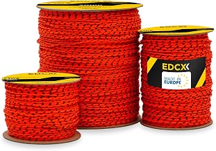 Mason's Cord ⌀1,7mm | 50m, 100m and 300m | Nylon | Brick Line, Mason Line Level for Construction, Gardening, DIY | Tear-Resistant, Weatherproof, Low Stretch Utility Cord (Orange+Black, 100 m)