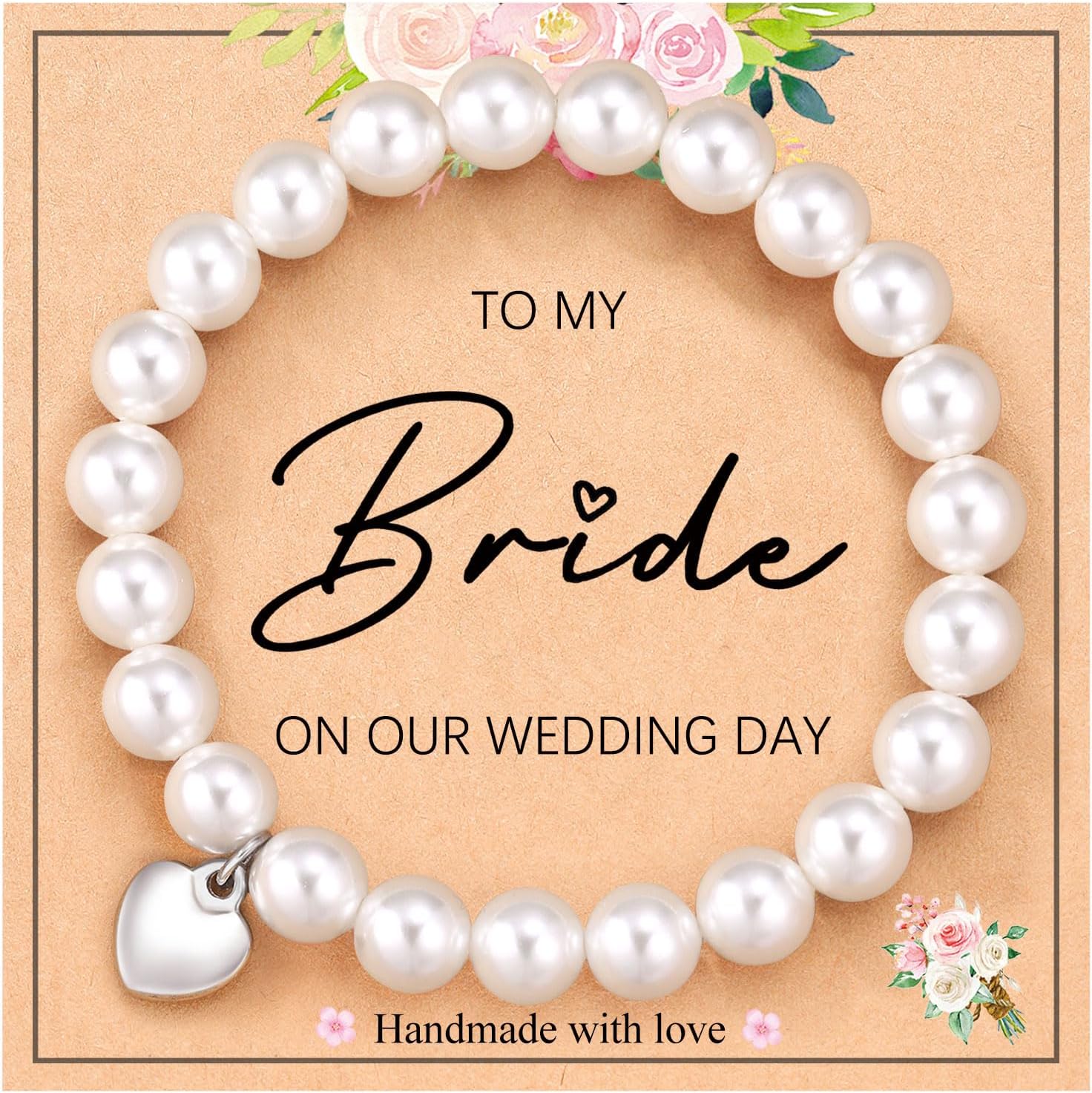 UPROMI Wedding Jewelry for Mother of The Bride, Mother of The Groom, Grandma, Mother in Law, Daughter, Bride, Bridesmaid, Pearl Bracelet for Women
