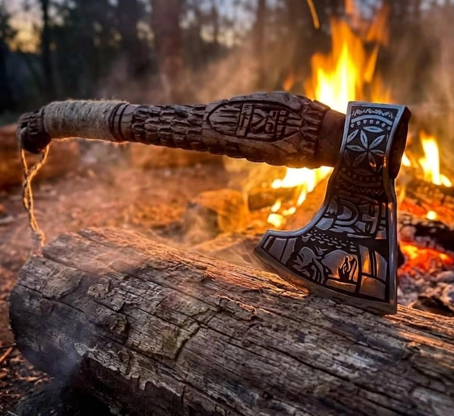 | Custom Handmade Viking Medieval Axes with Gift,Hand Ax, Gifts for Men,Camping Tomahawk,Bearded,Valhalla Axe with Leather Sheath (Battle Axe) (Handmade)