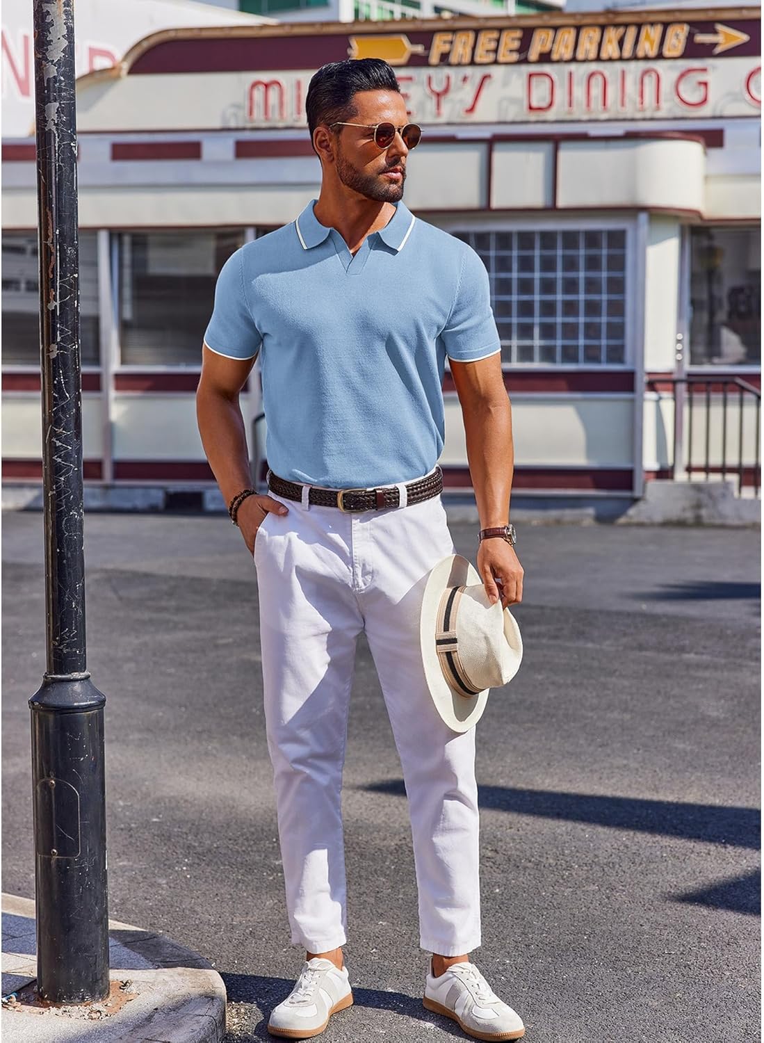 COOFANDY Mens Polo Shirts Short Sleeve Casual Knit Polo Shirt Vintage Golf T Shirts Old Money Tops - Image 7