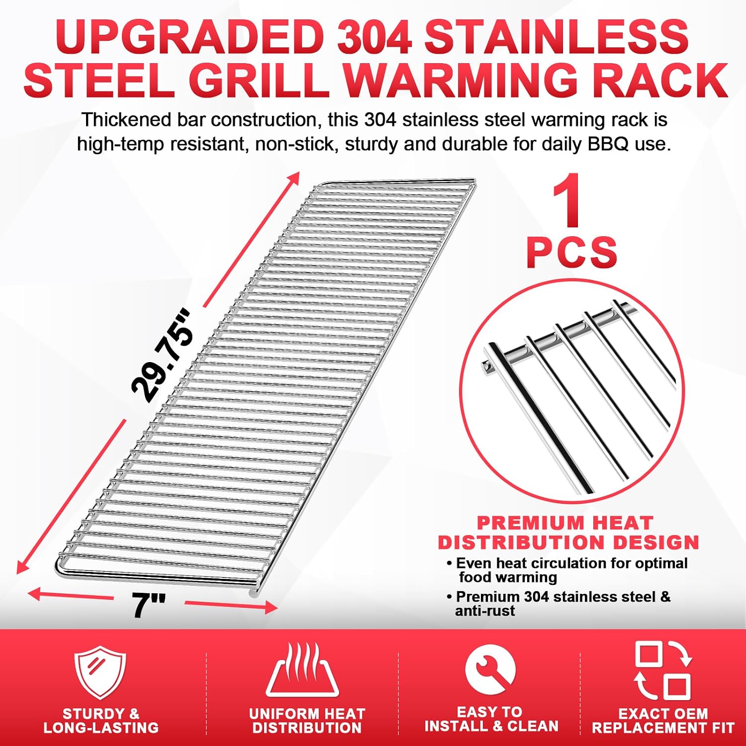 47004 BBQ Warming Rack for Bull 30 Inch 47629 26002 67530 Grill Accessories image 3