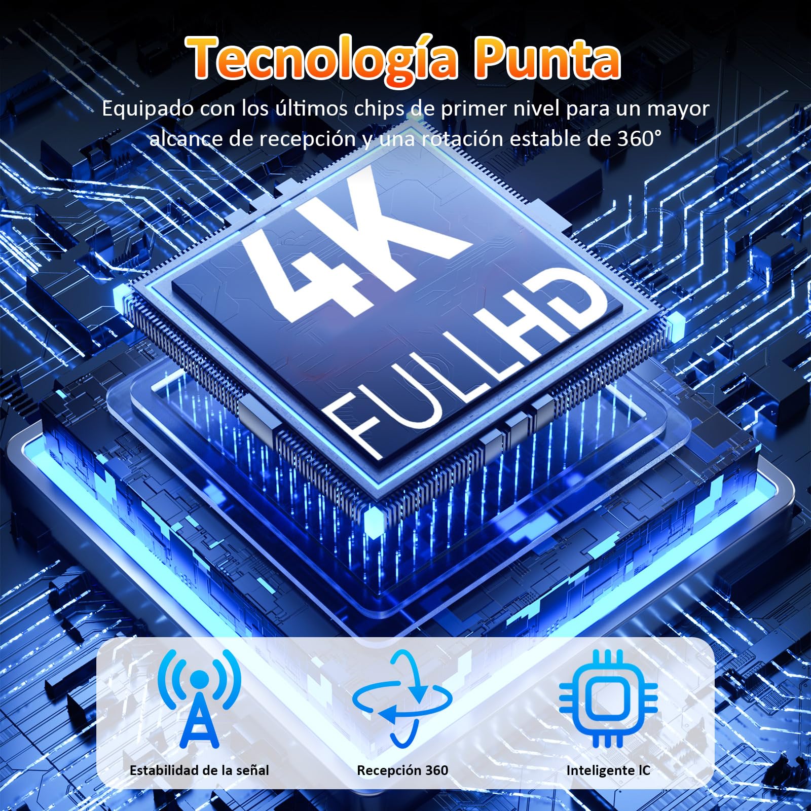 Antenna TV interna potente 2025, 260 miglia ricevitore digitale 4 K/1080P con base magnetica, antenna TV portatile, capta tutti i canali locali, cavo coassiale 3M