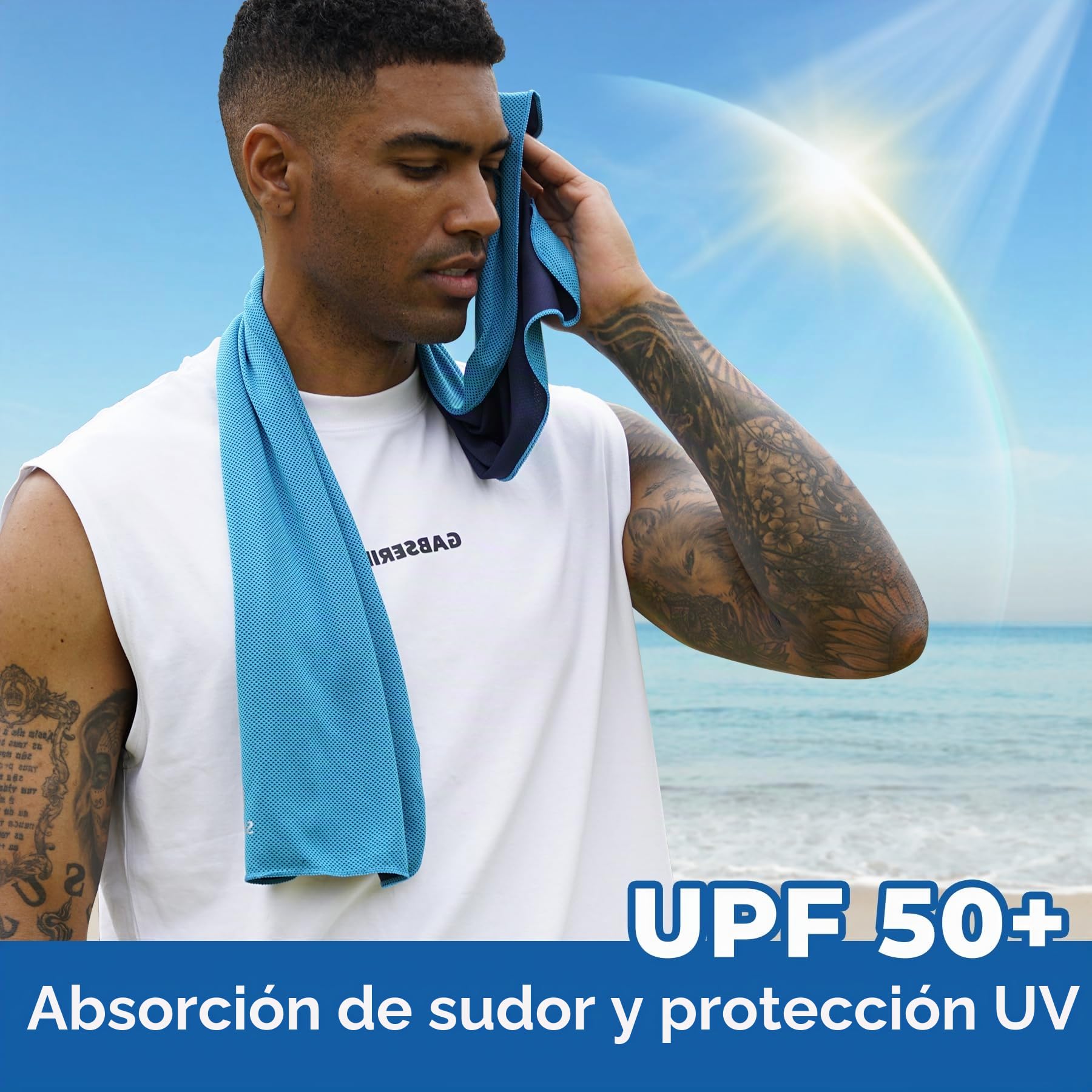 Sukeen Paquete de 8 Toallas de enfriamiento (40 x 12 Pulgadas), Toallas de refrigeración para Cuello y Cara, Toalla de Microfibra Transpirable para Clima cálido, Toalla de Sudor para Gimnasio