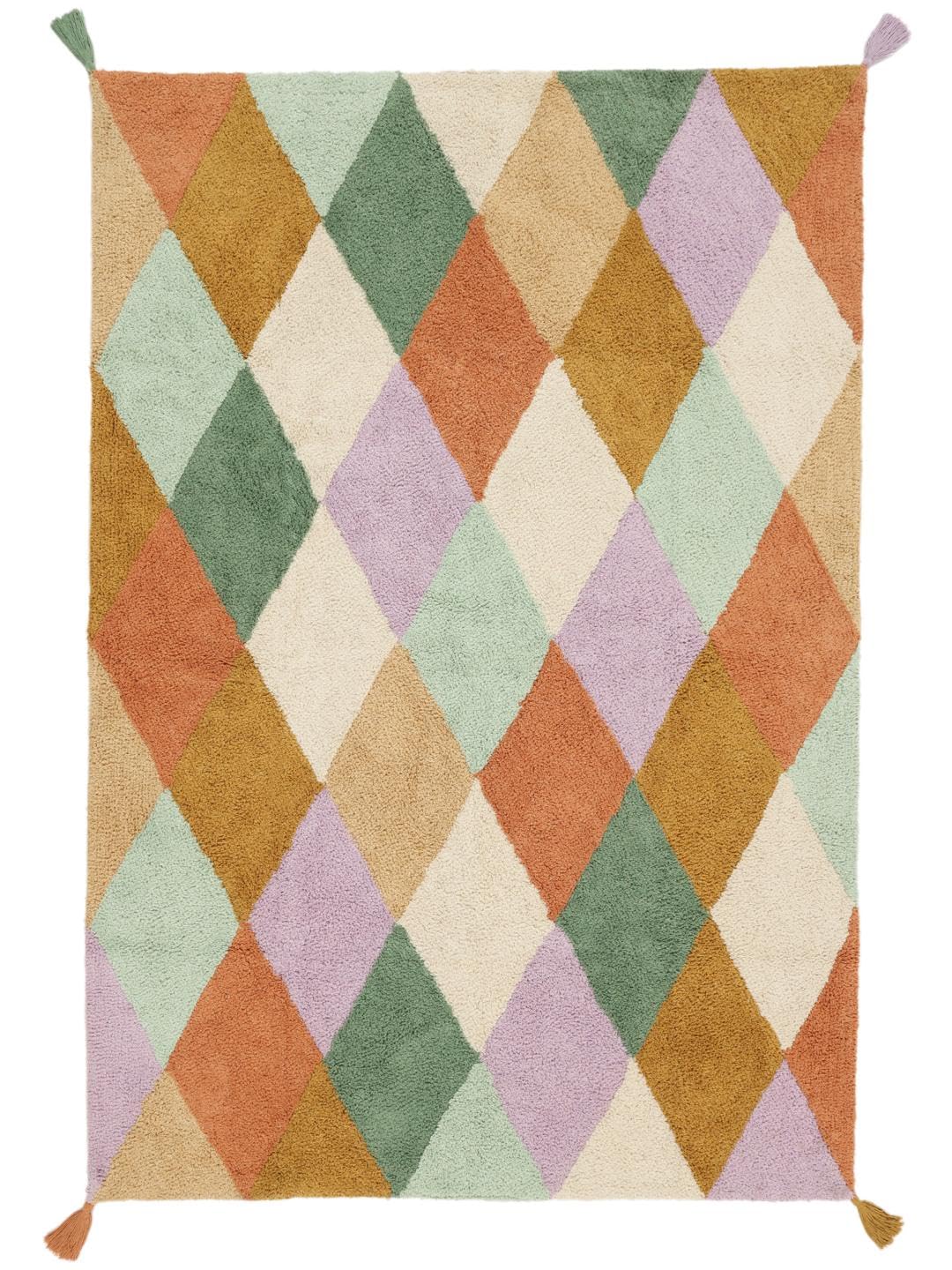 Tapis Enfant RugVista Lulu 140x200 Cm – Poil Court, Lavable Machine 30°, Multicolore, Pour Chambre De Bébé Ou Jeune