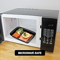 Vista 7 de Freshware Recipientes de comida preparada con 1 compartimento con tapas, caja Bento, sin BPA, apilables, aptos para microondas, lavavajillas