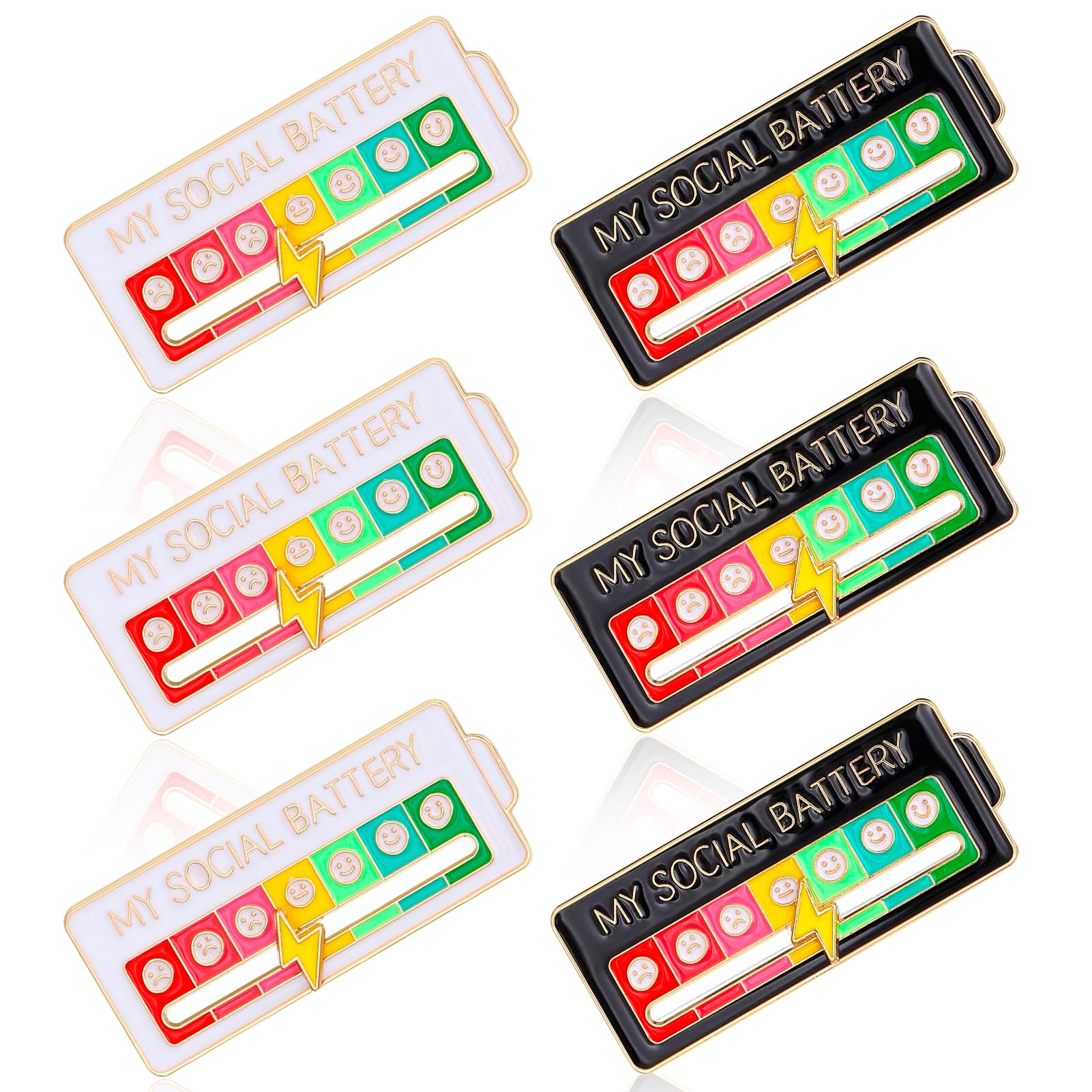 Social Battery Pin, Mi Pin de Batería Social para el Estado de Ánimo, Broches de Esmalte Interactivos, Pins de Humor Creativos
