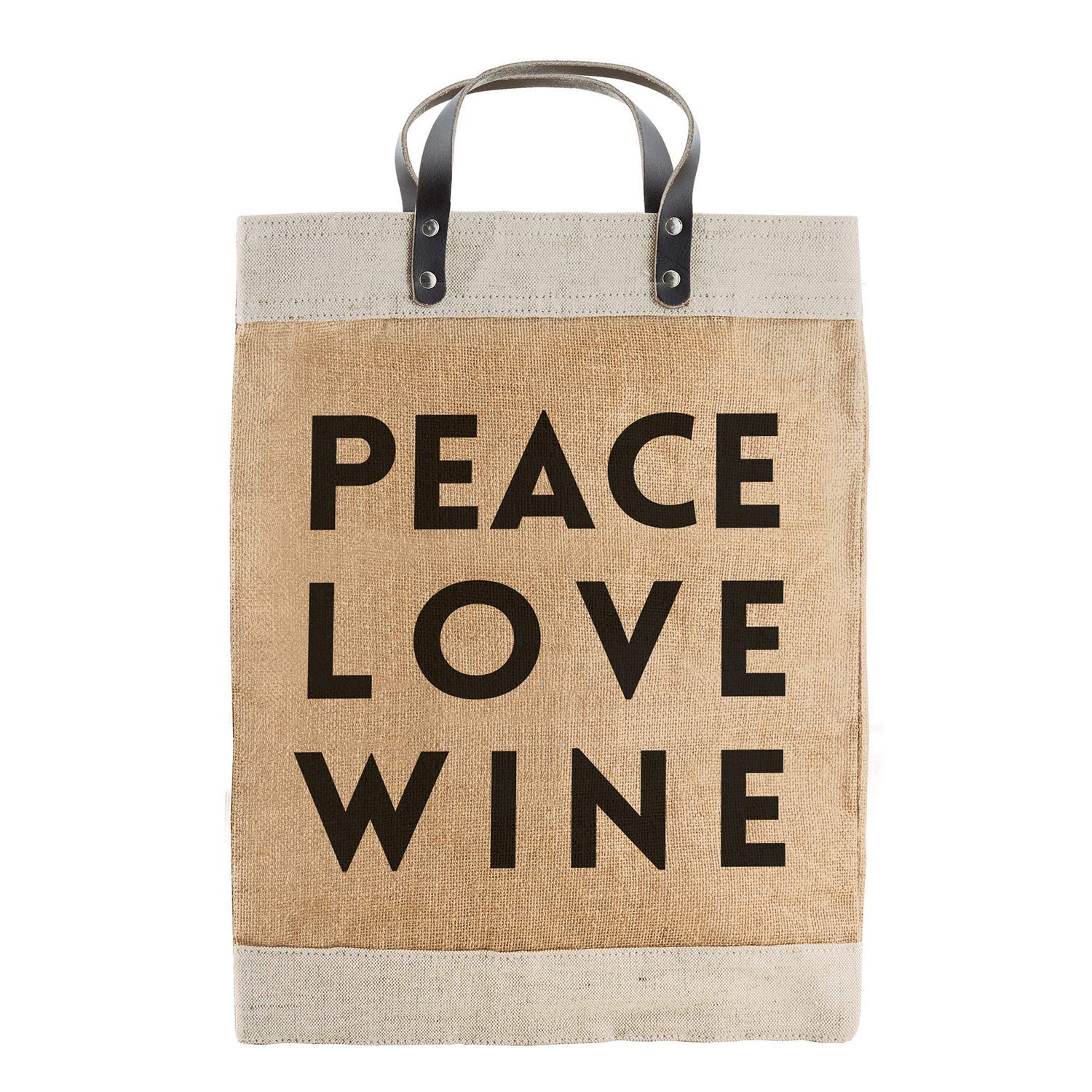 Santa Barbara Design Studio Hold Everything Market Tote, 13" x 18", Peace Love Wine