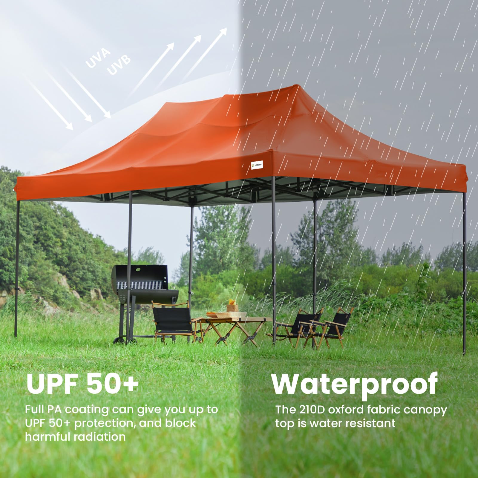 JEAREY 10x20FT Pop Up Canopy Tent, Heavy Duty Outdoor Canopy