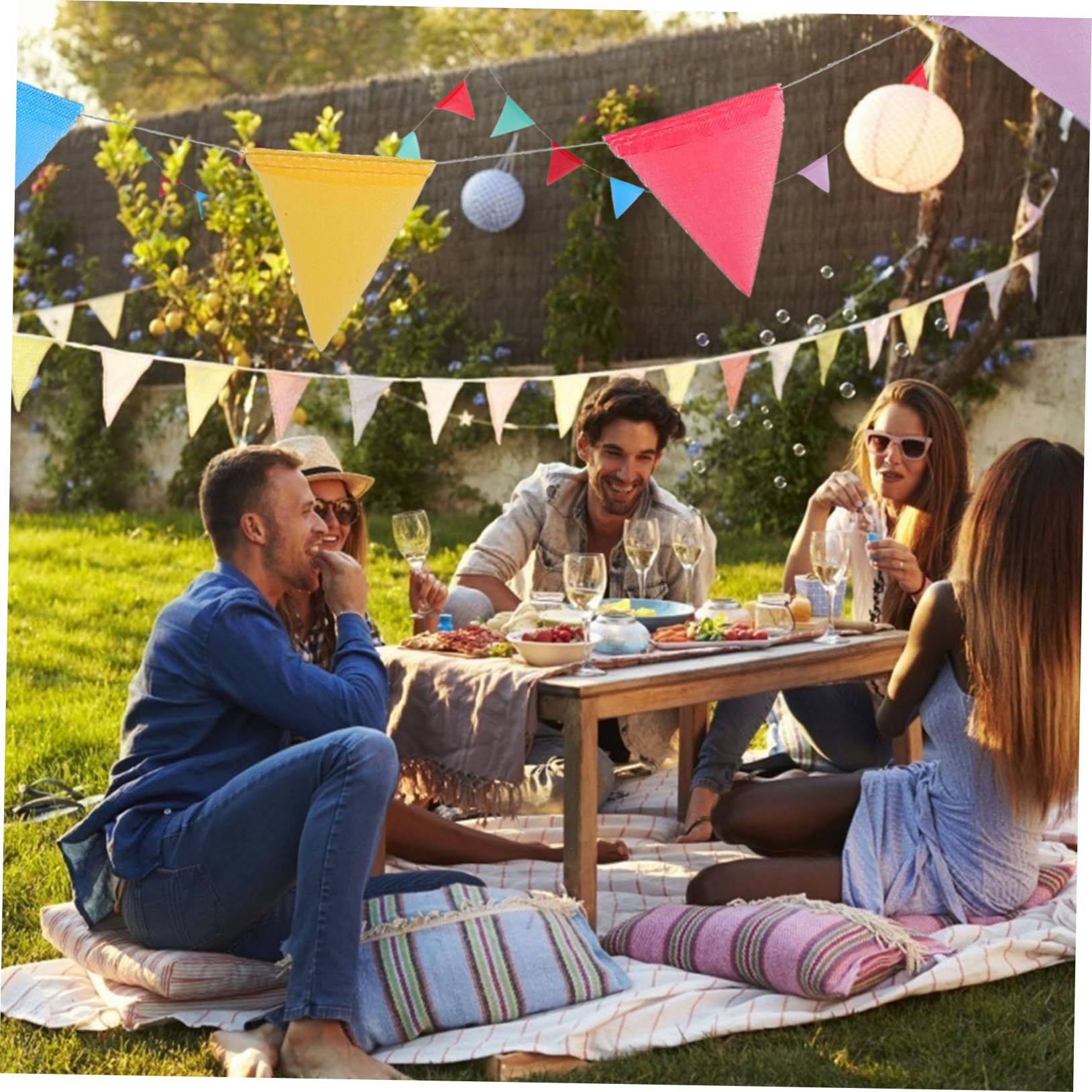 TOPBATHY 4packungen Buntes Wimpelbanner Aus Leinenimitat Lange Wimpelkette Für Hochzeiten Partys Und Feste Wiederverwendbar Farbenfroh Dekorativ Für Innen Und Außenbereiche